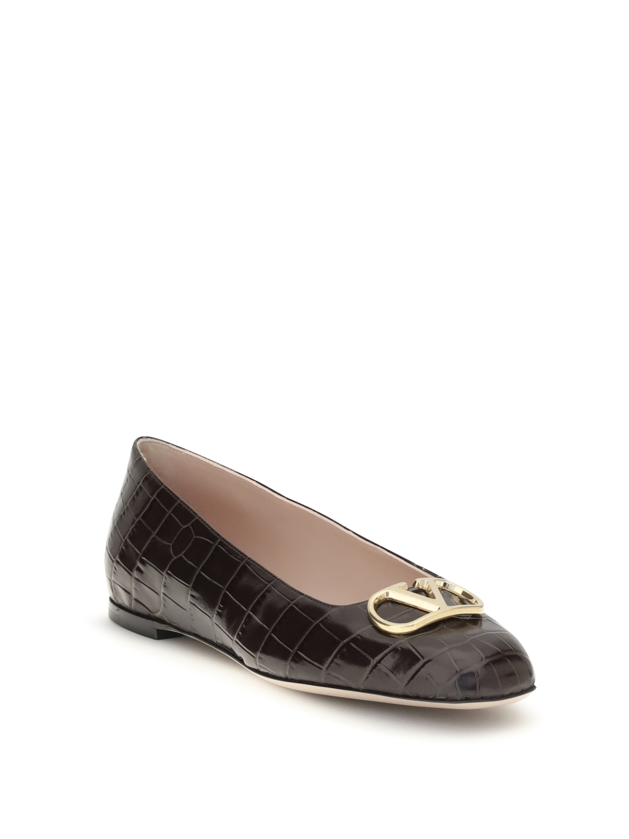 VLogo Signature croc-effect Ballerinas