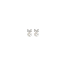 Crystal bow Earrings with pearl