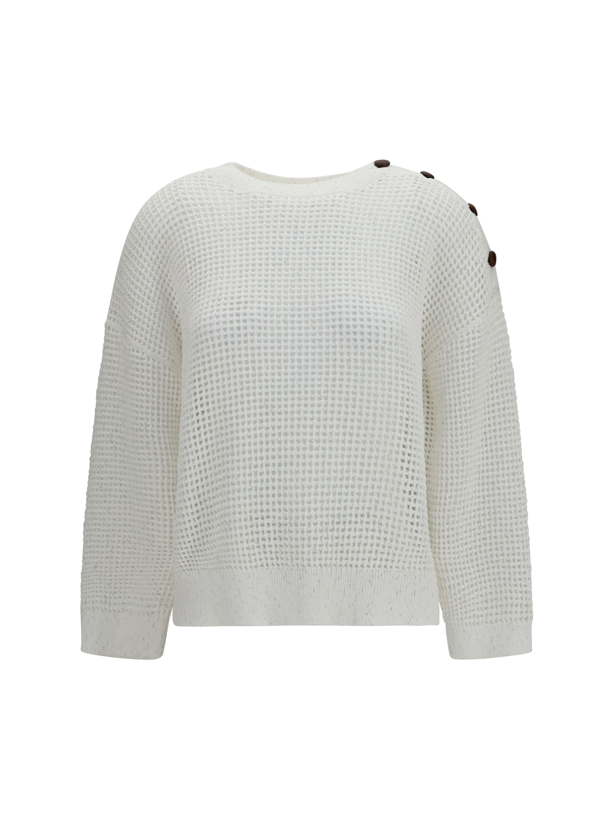 Openwork Sweater with shoulder buttons