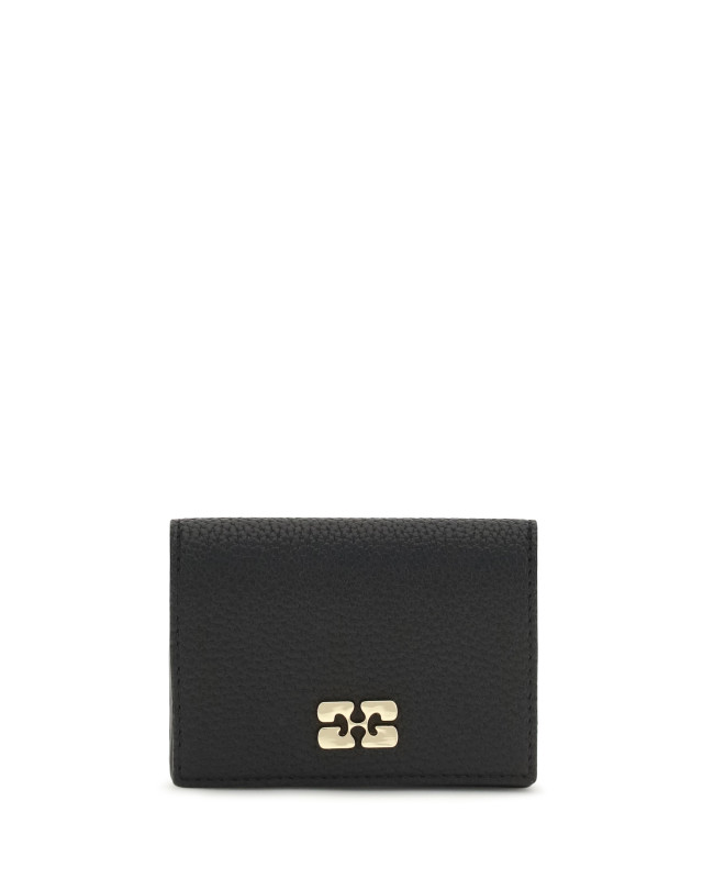 Ganni Bou Card Holder With Flap Grained