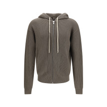 Ribbed virgin wool knit Hoodie