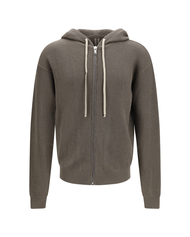 Ribbed virgin wool knit Hoodie