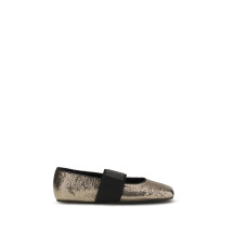 Sliced Square Ballerinas in textured leather