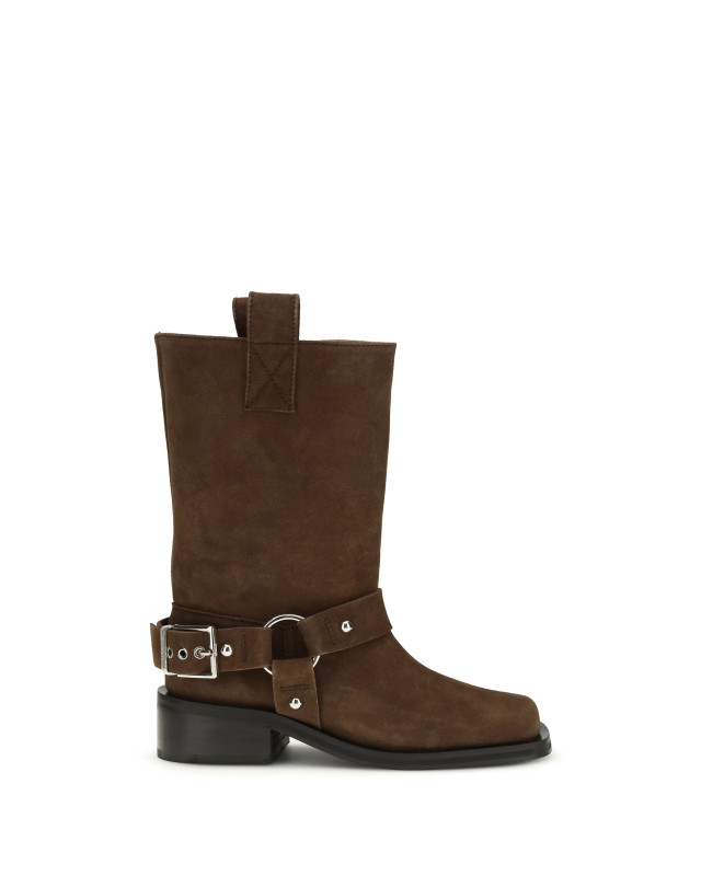 Suede biker Boots