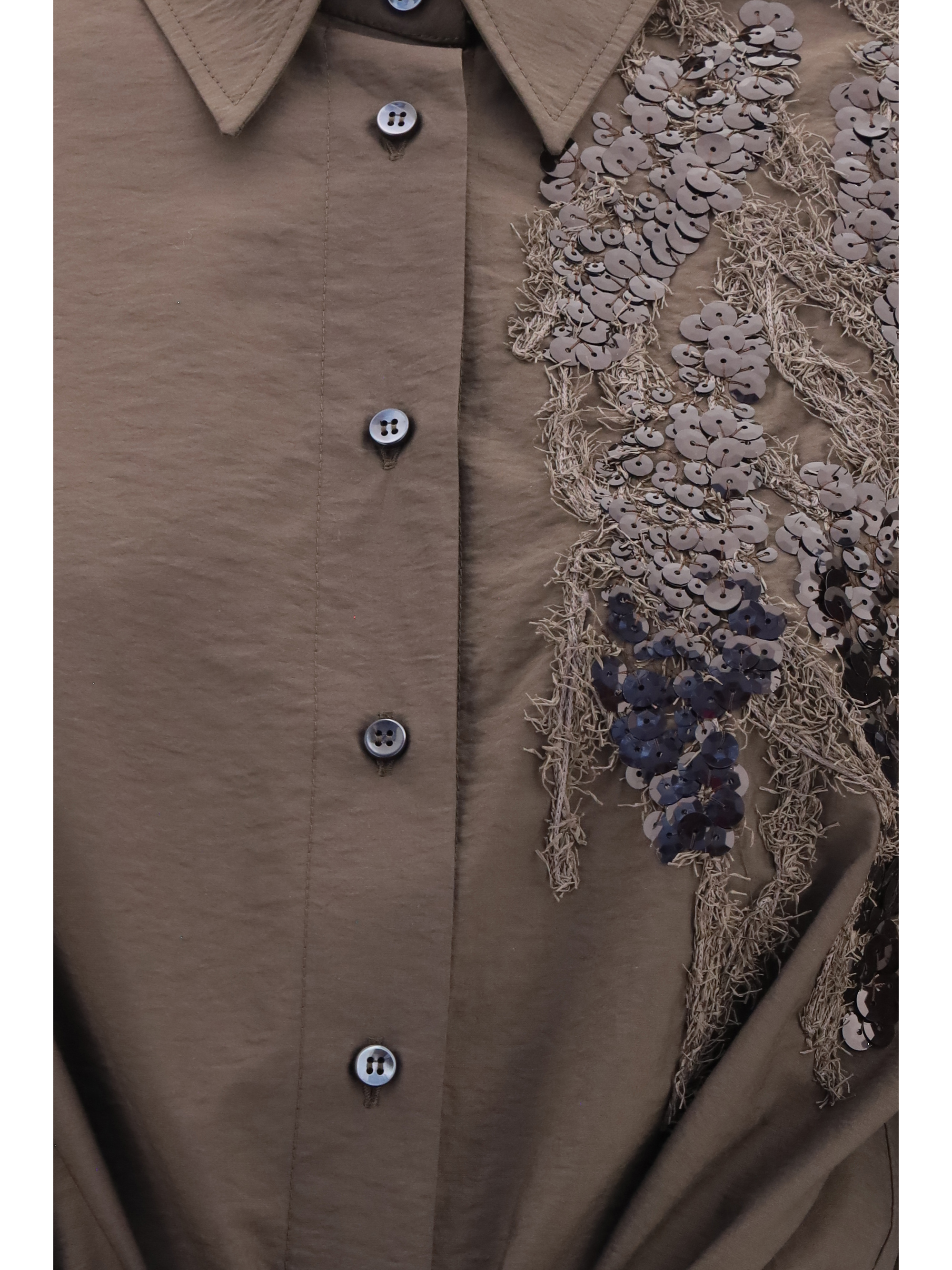 Sequined shirt Dress with belt