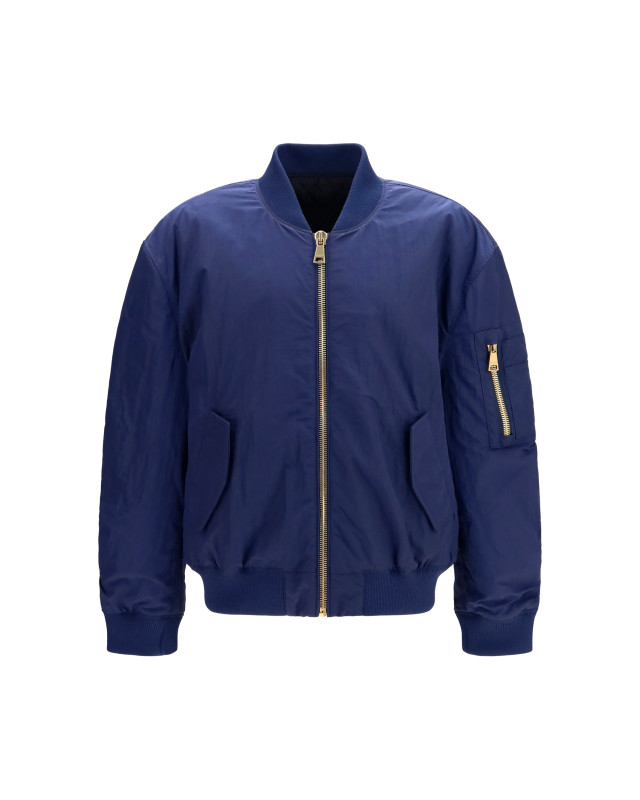 Nylon Bomber Jacket with embroidered back logo