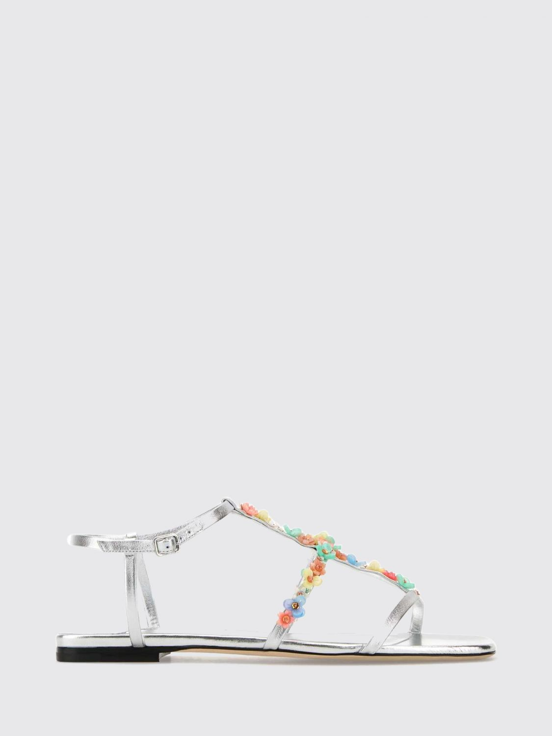 [Jimmy Choo] Sandals SS26 GWYNDAISYFLATEQN SILVERMULTI
