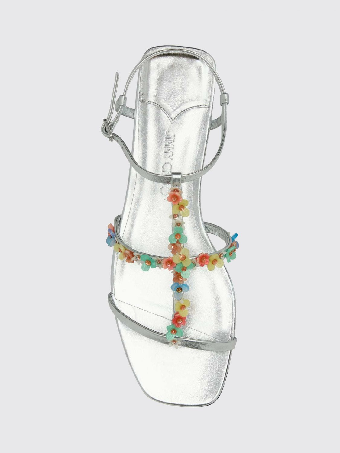 [Jimmy Choo] Sandals SS26 GWYNDAISYFLATEQN SILVERMULTI