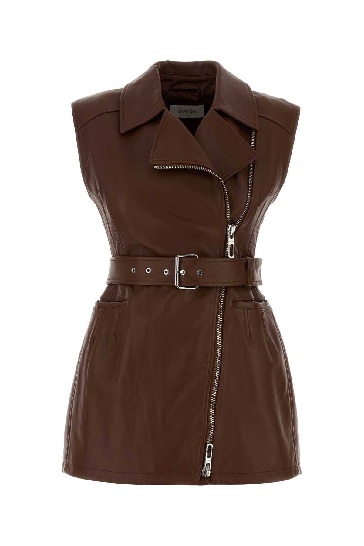 [SPORTMAX] Leather Jacket FW26 2622446031600 001
