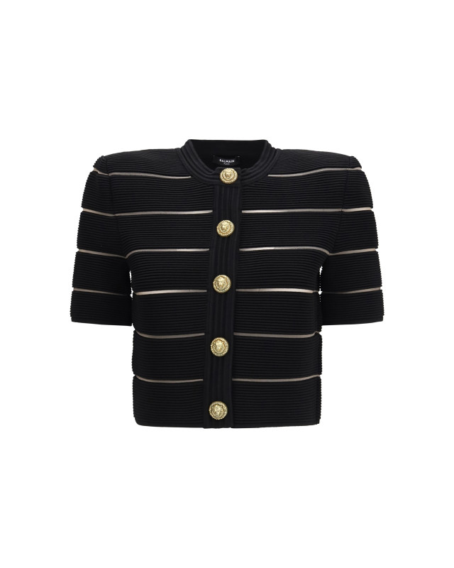 Short-sleeved buttoned Cardigan