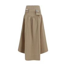 Corset-detail and ruched midi Skirt