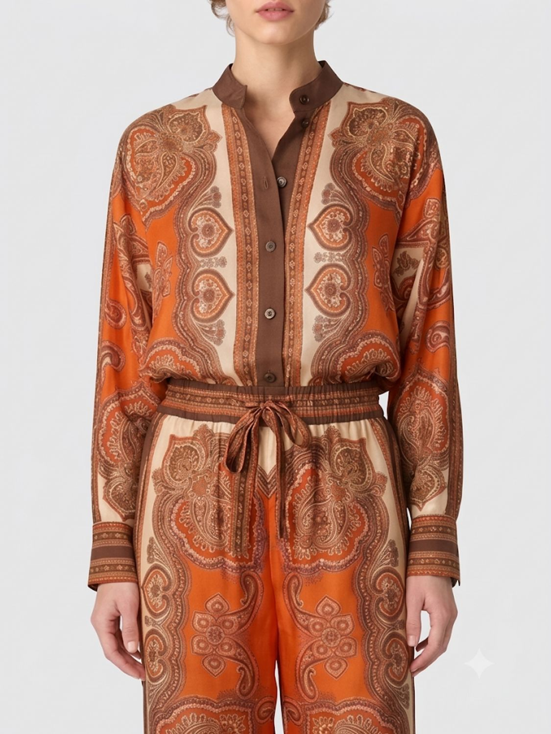 [Zimmermann] Shirt FW26 1499TSS263 TANGERINE PAISLEY