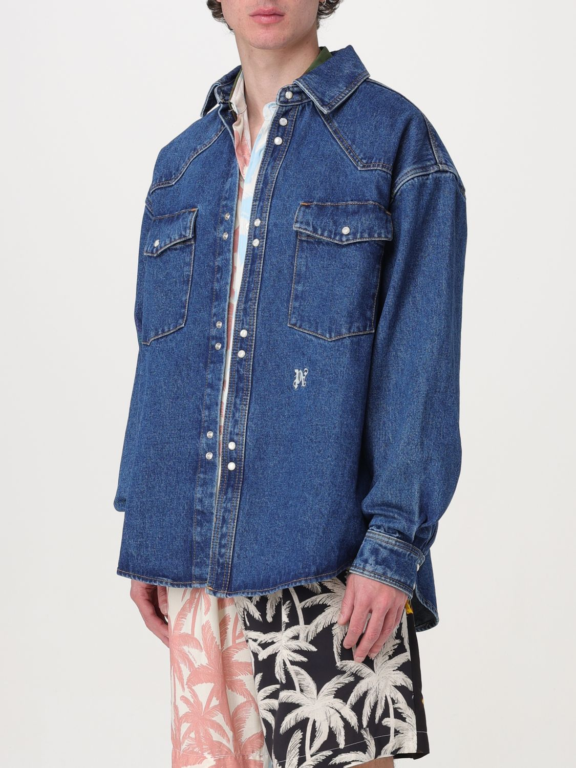 [Palm Angels] Shirts Long Sleeve FW25 PMYD023R24DEN002 4001