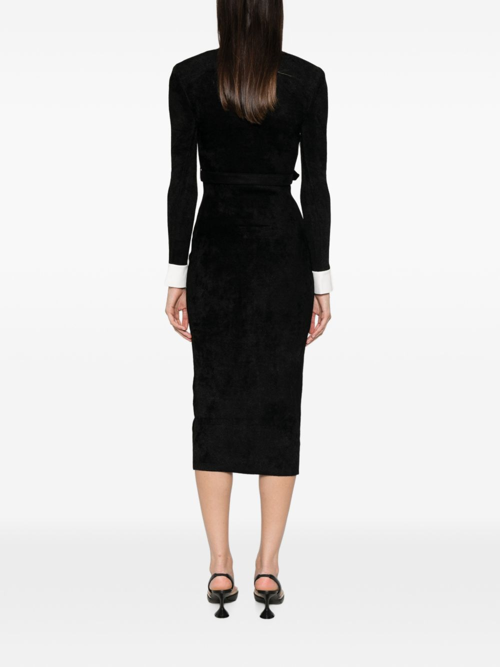 [Self - portrait] Long sleeve dress FW26 AW26-099M-BBLACK