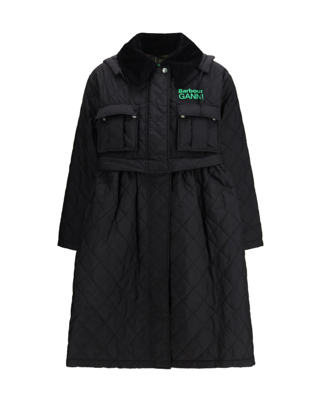 Quilted hooded Coat by Barbour x GANNI