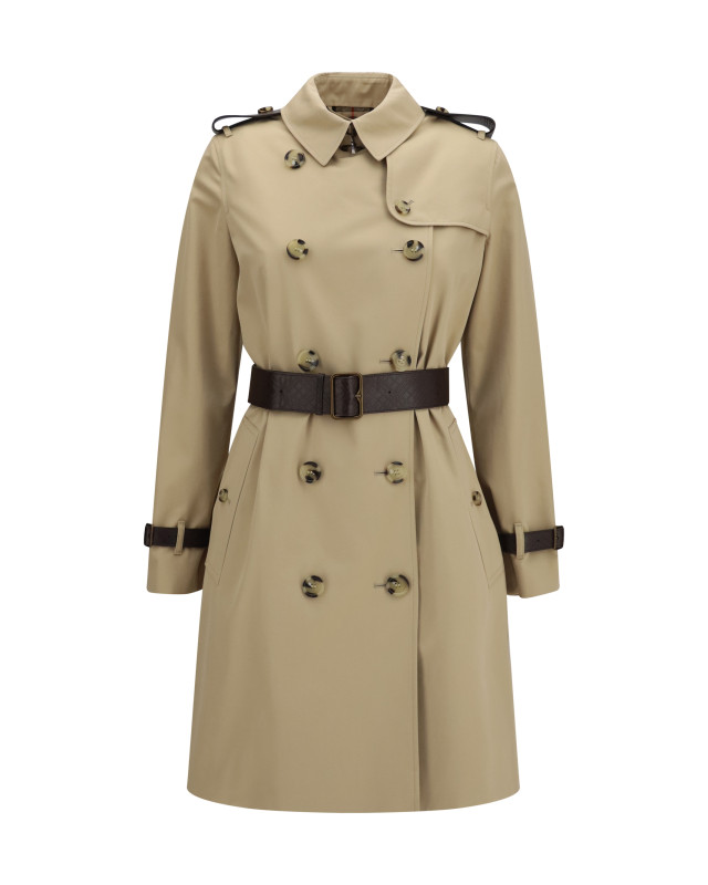 Kensington midi leather Trench