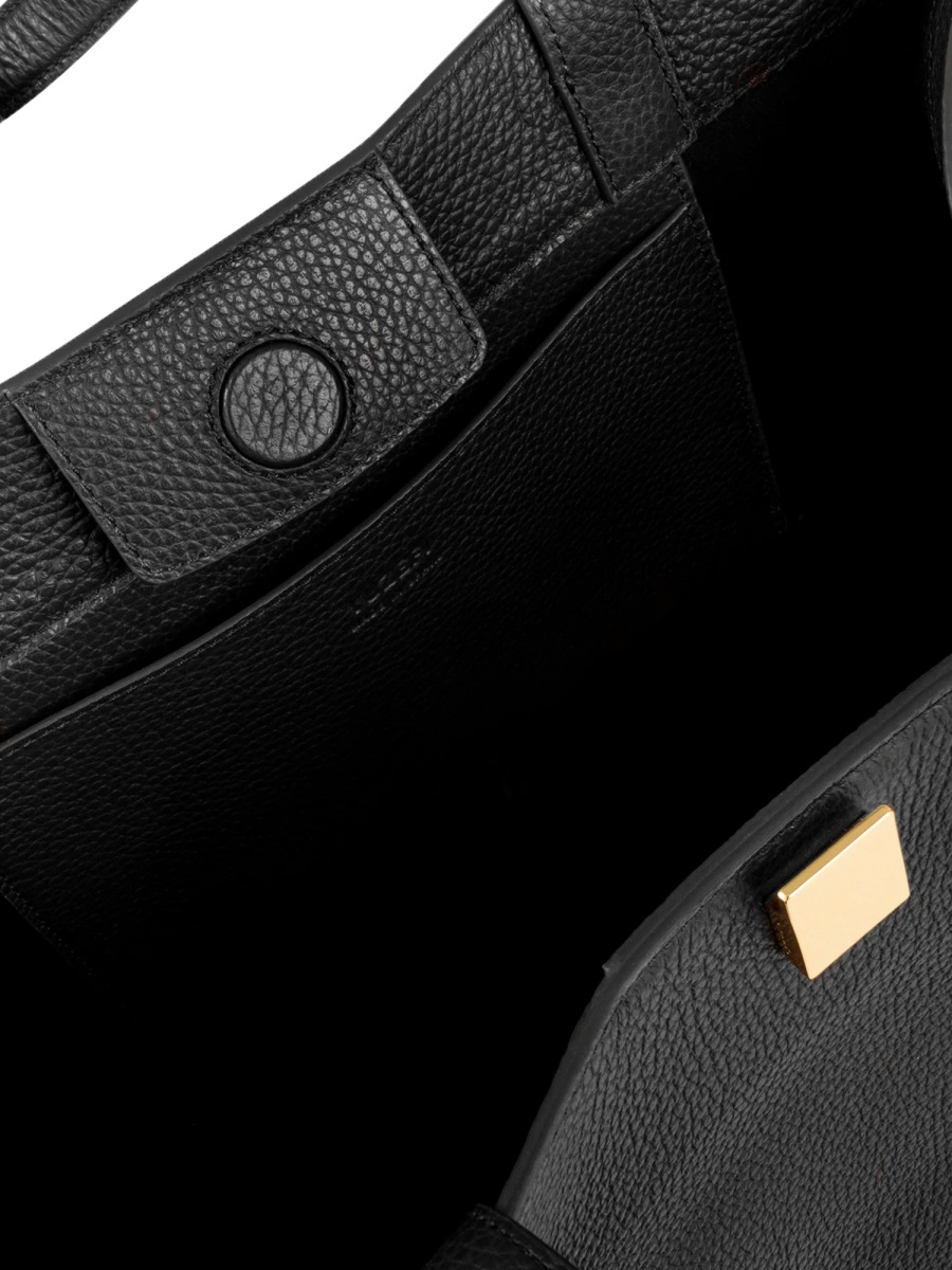 [YUZEFI] Tote bag FW26 GYOZA-TOTE-PEBBLE-GRAIN-LEATHER_BLACK