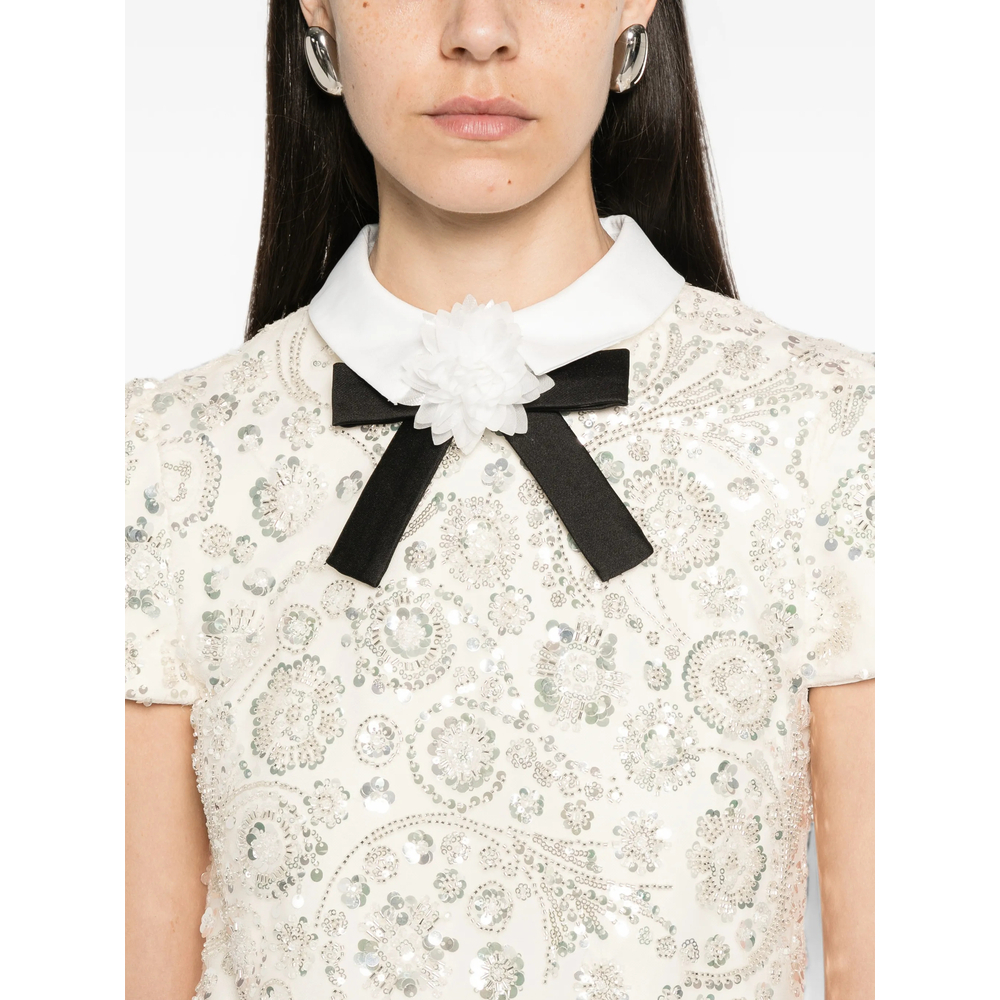 [Self-portrait] Short sleeve dress FW26 AW26-019S-C  CREAM