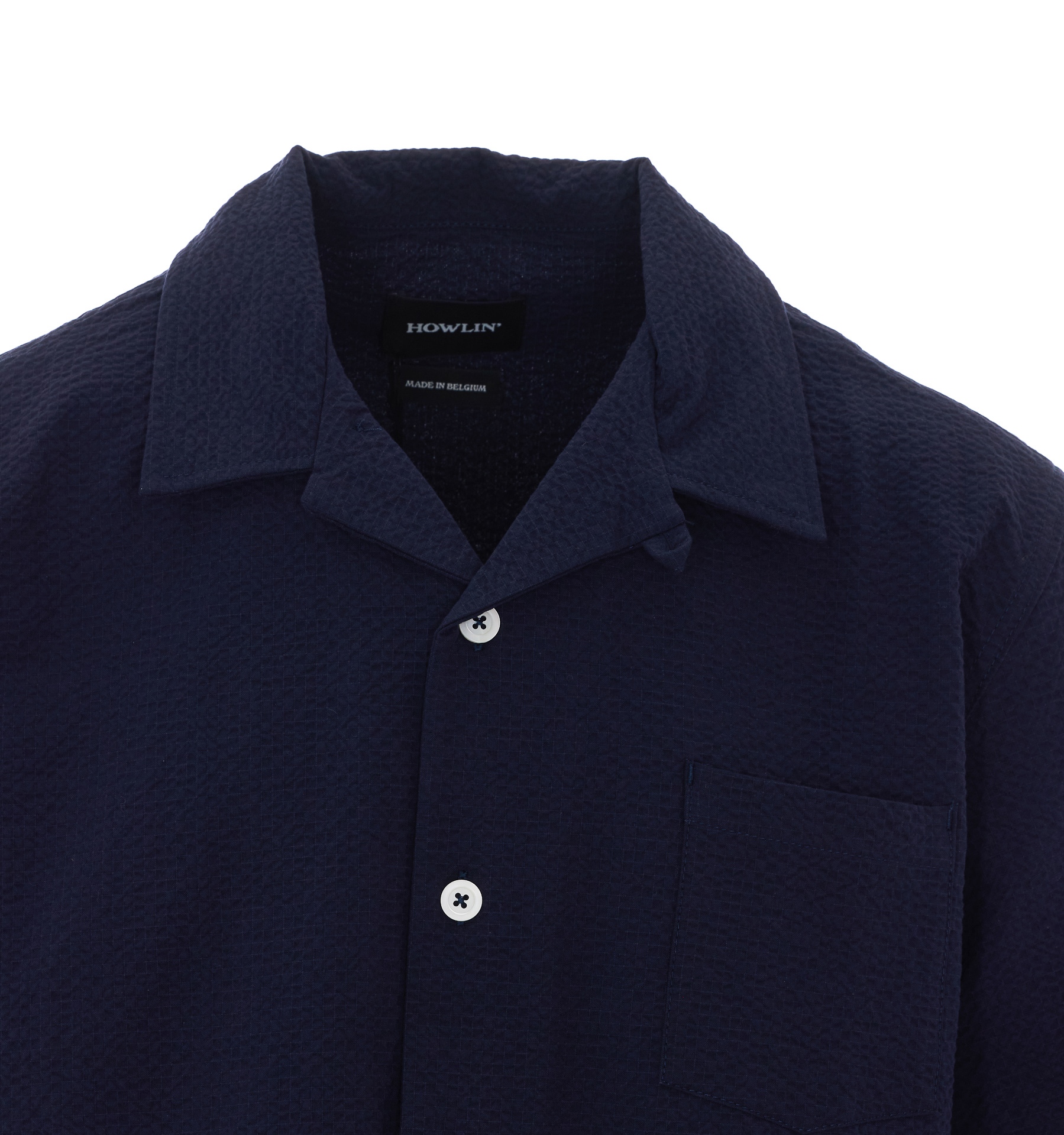 [Howlin] Shirts Short Sleeve SS26 COCKTAIL SHIRT CRISPY SEERSUCKERNAVY