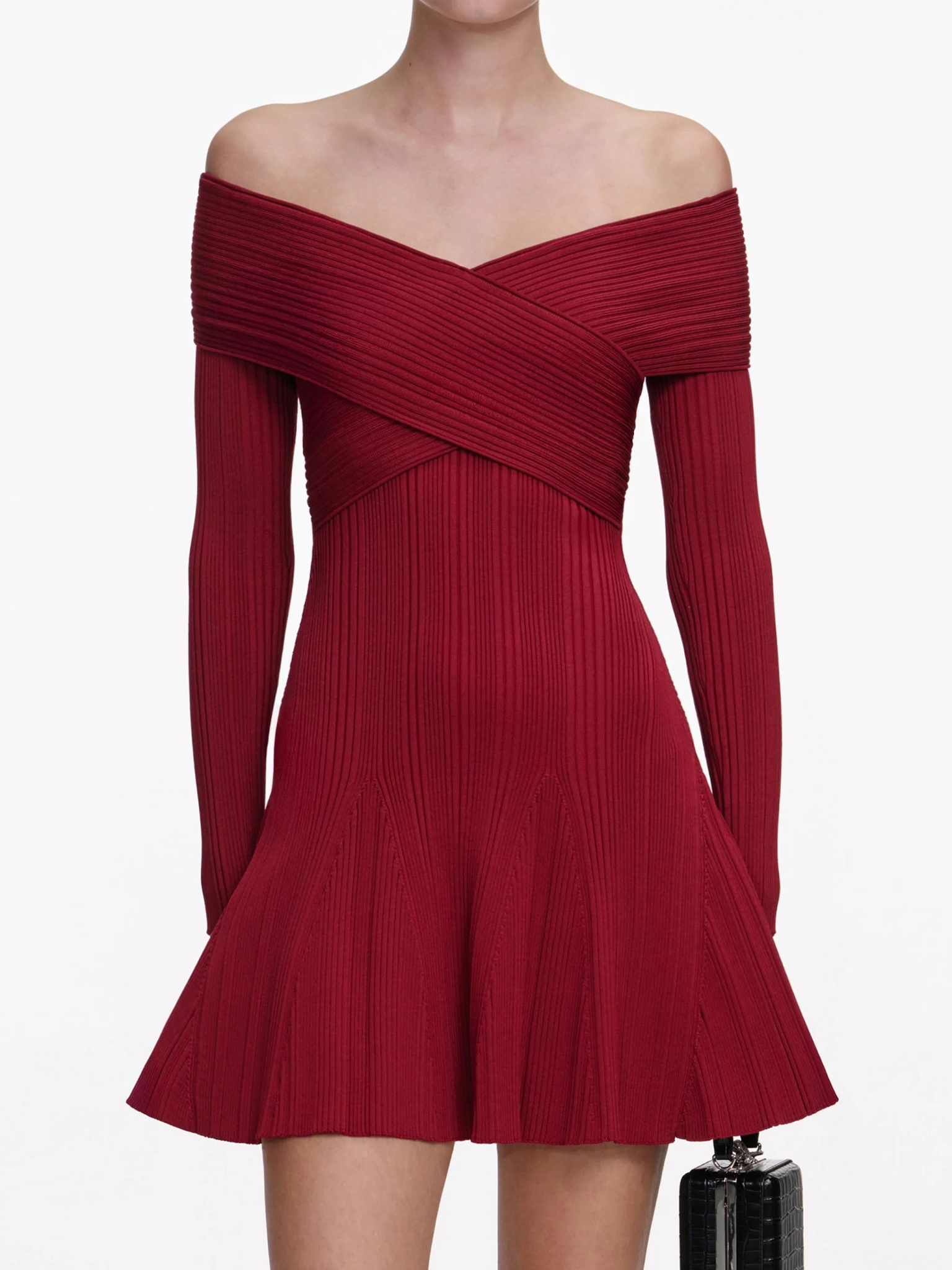 [SELF PORTRAIT] Long sleeve dress SS26 RS26011SABUBURGUNDY