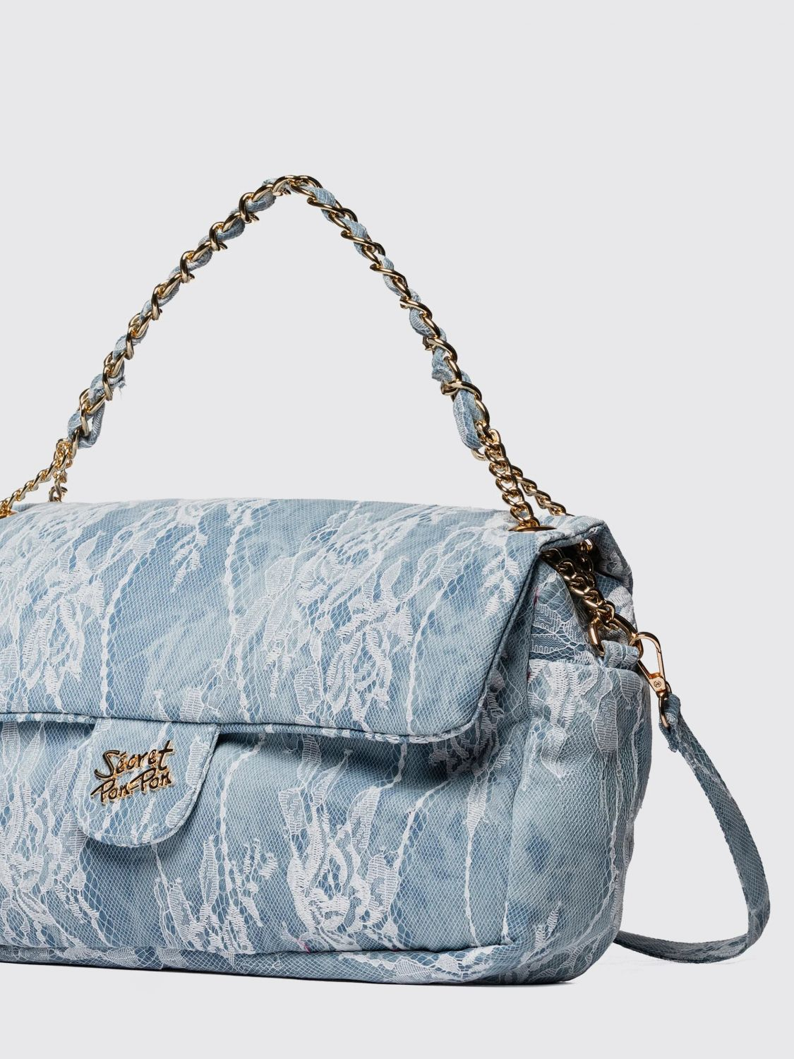 [SECRET PON-PON] Shoulder bag SS26 CHARLOTTE L LACE Denim