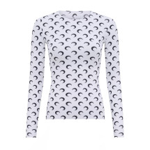 [MARINE SERRE] T-shirts Long Sleeve SS26 WTS006A_CJER0001WH00