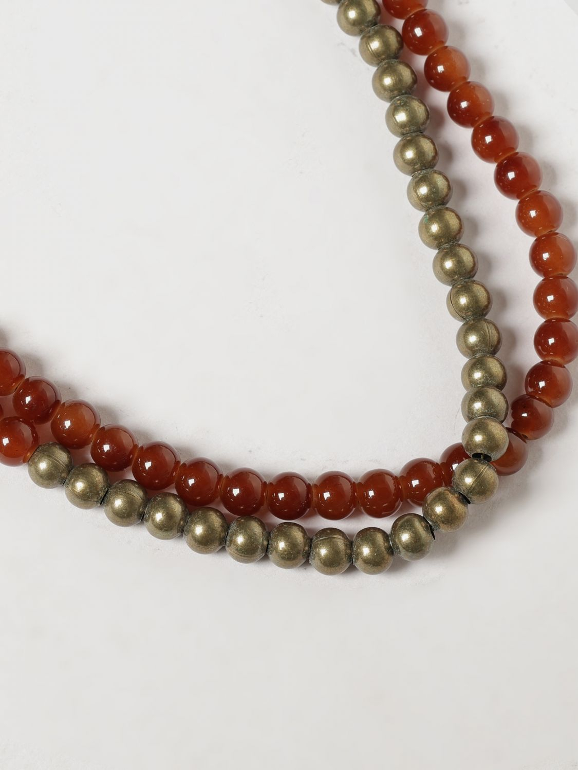 [ALLUJEWELS] Necklace SS26 COLLANE PERLINE CORNIOLA OTTONE