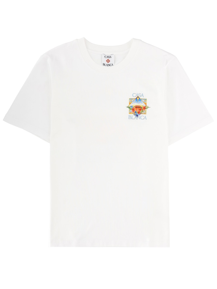 [Casablanca] T-shirts Short Sleeve SS26 M-SS26-JTS-001_13FLOWERCOURTICON