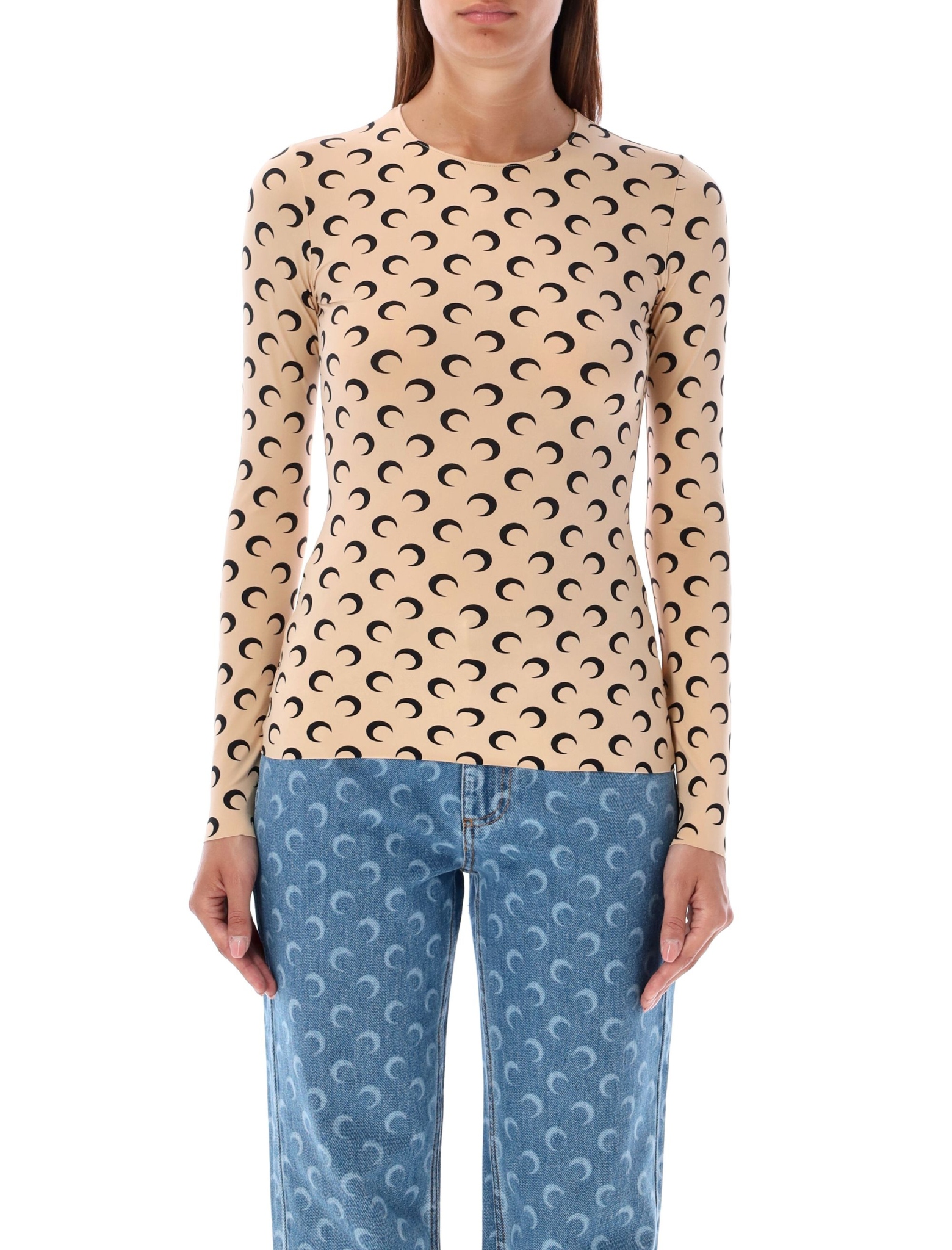 [MARINE SERRE] T-shirts Long Sleeve SS26 WTS006ACJER0001TA10
