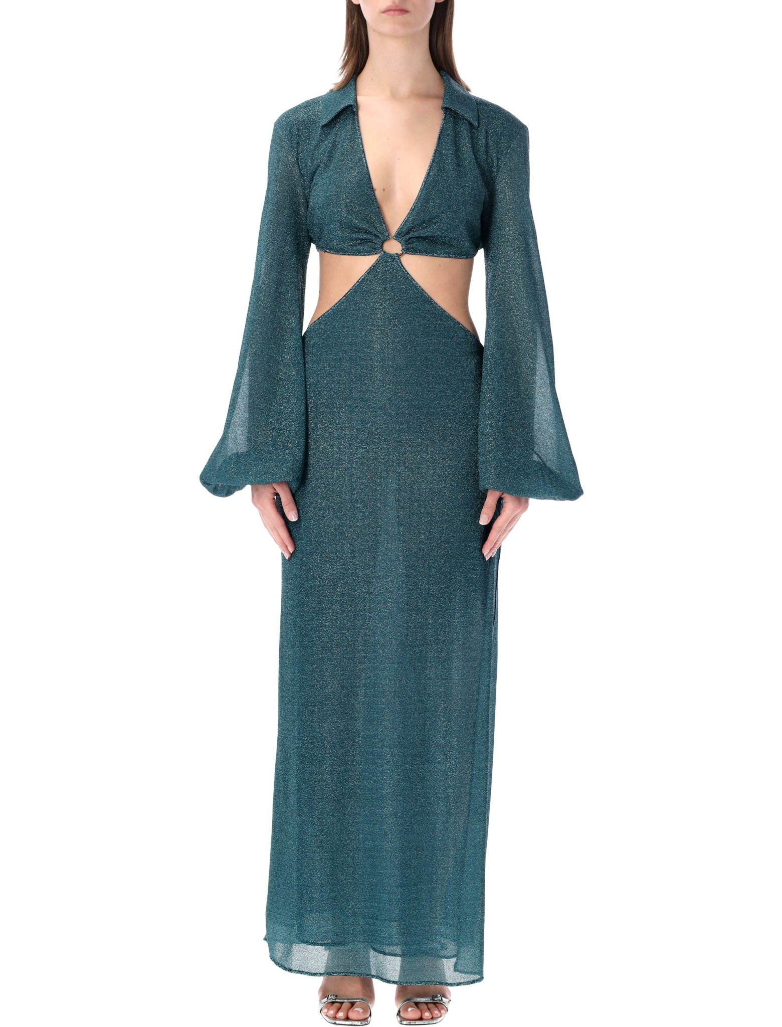 [OSEREE] Long sleeve dress SS26 LCS261PEACOCK