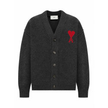 [Ami Paris] Knitwear FW26 UKC367018084 GRIS CHINE ROUGE