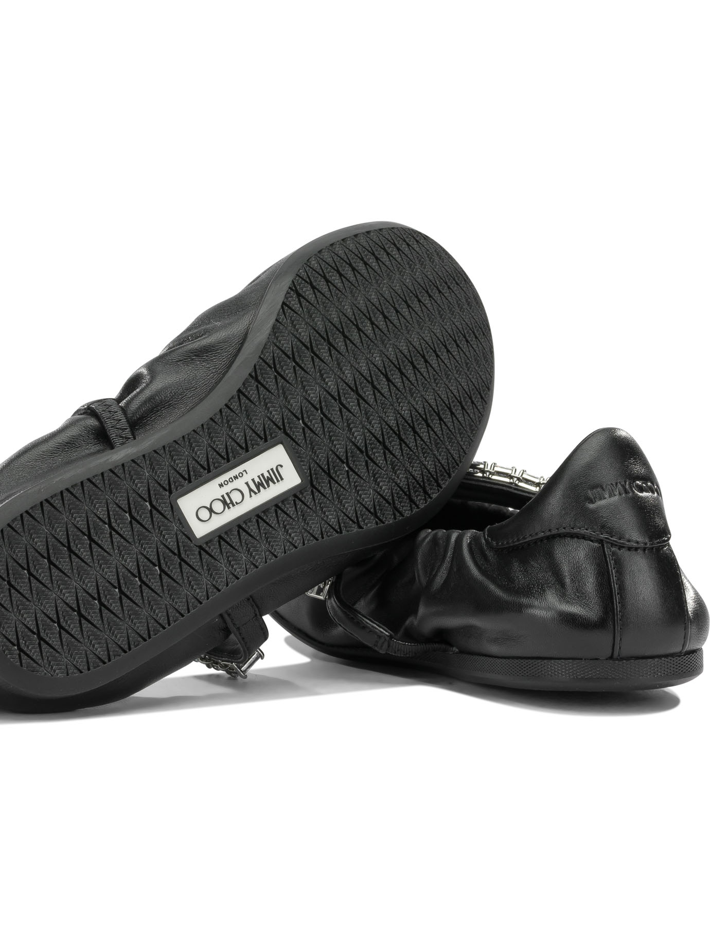 [Jimmy Choo] Flat shoes FW26 JADE BALLERINAGKEX BLACK/CRYSTAL