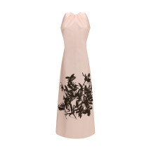 Petunia long Dress in cotton and viscose duchesse