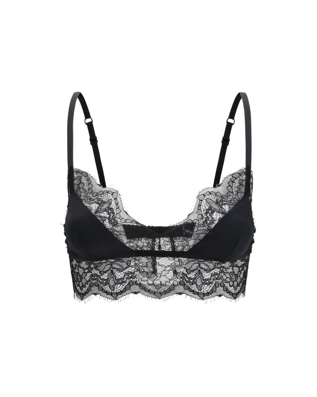 Satin soft-cup bralette Bra with lace