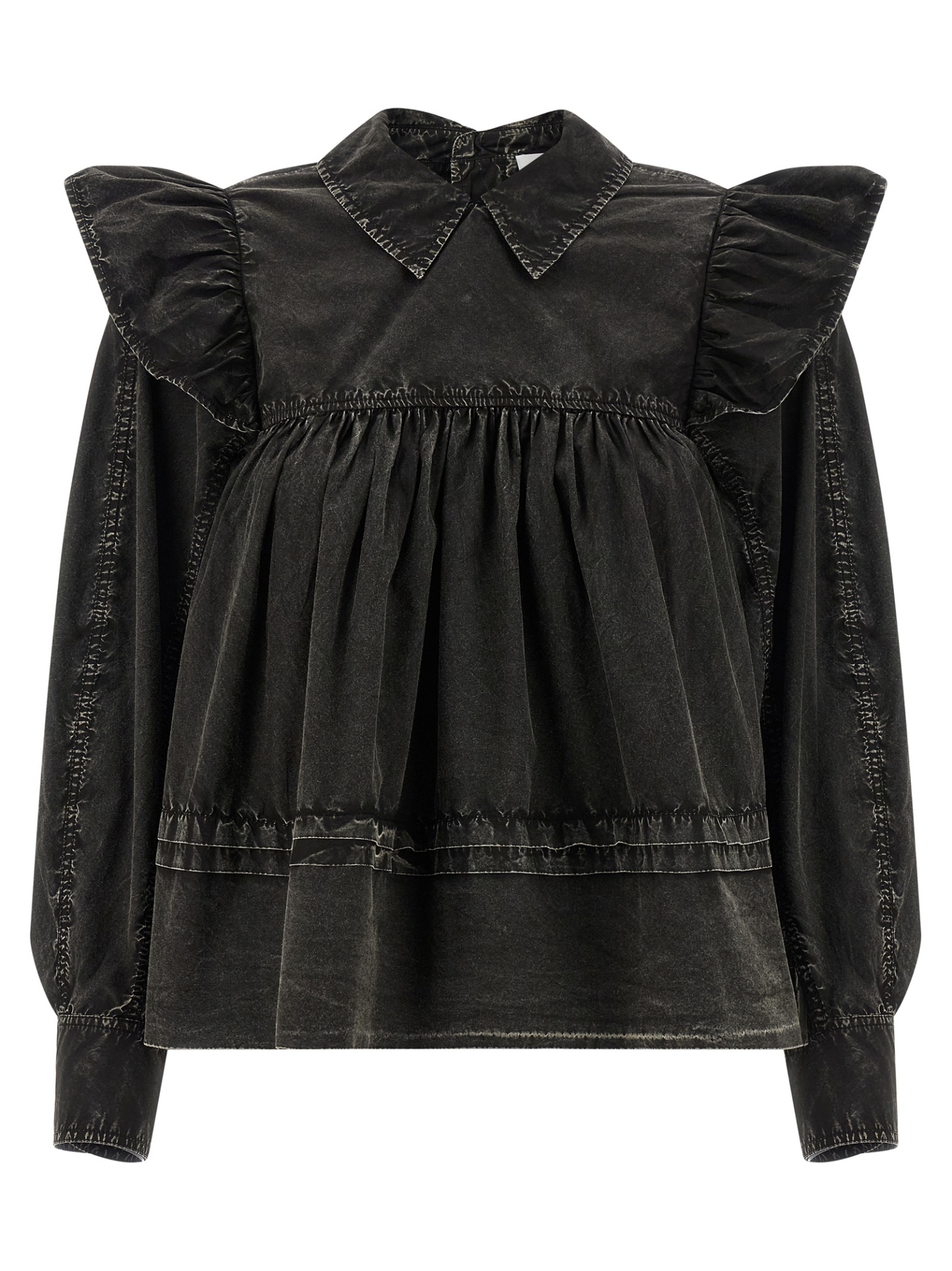 [GANNI] Shirts Long Sleeve SS26 A1040061099
