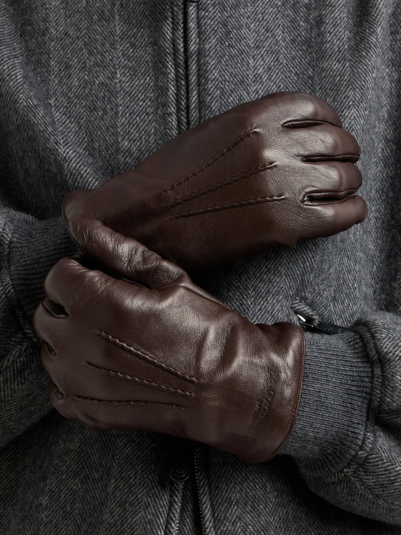 [Giorgio Armani] Gloves FW26 7441332F20300059 BROWN MORO