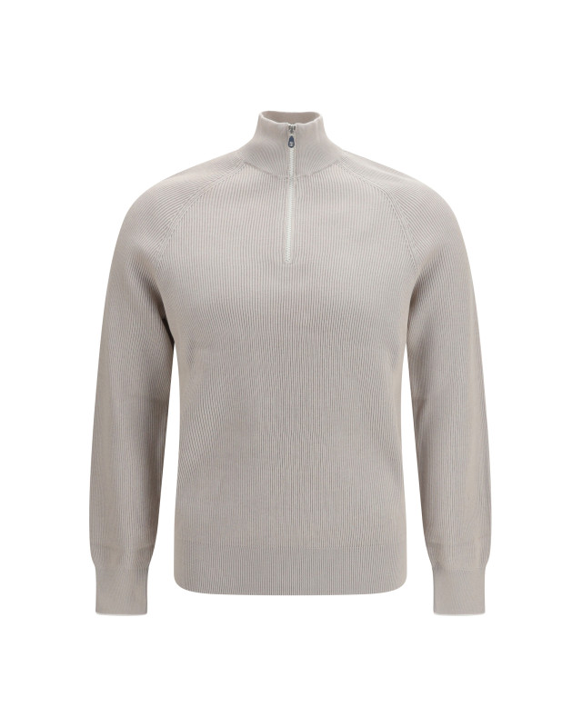 Cotton Sweater with a high neckline