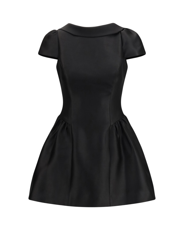 Short taffeta Dress with collar