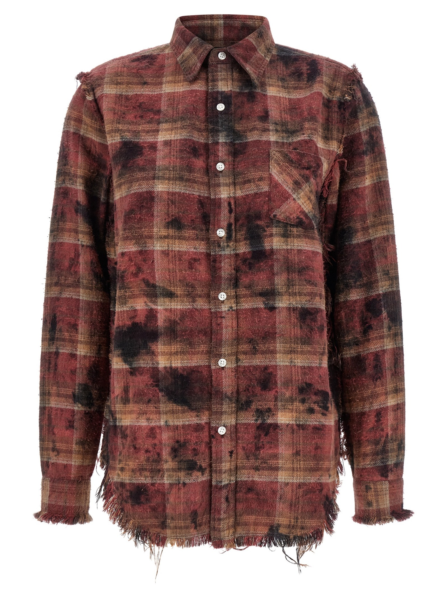 [R13] Shirts Long Sleeve SS26 R13WR008R655BOVERDYEDPURPLEPLAID