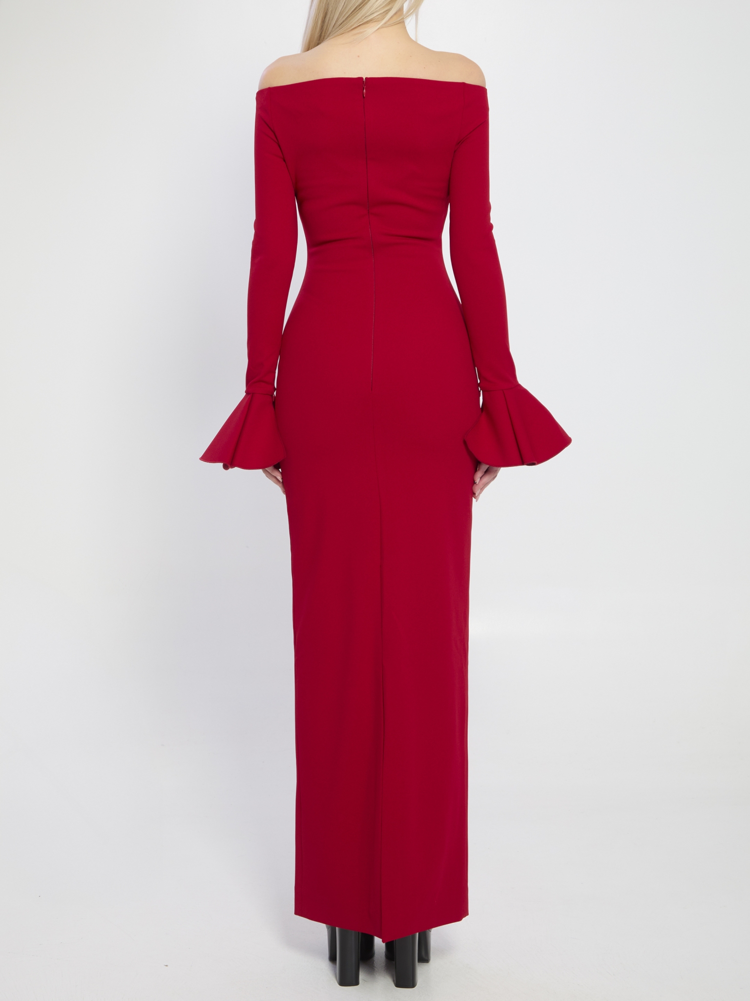 [Solace London] Long sleeve dress SS26 OS46053__RED