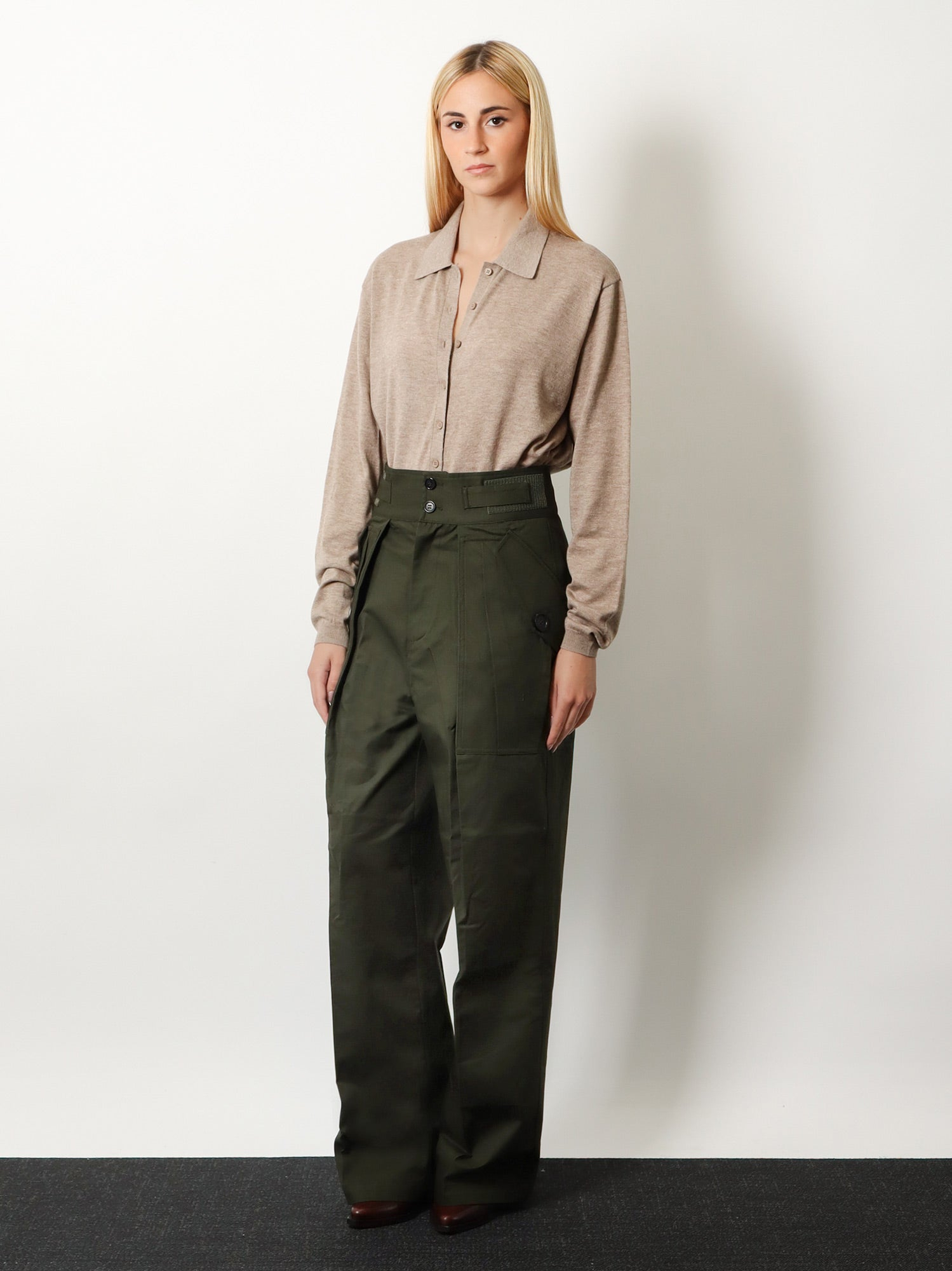 [THE FRANKIE SHOP] Trousers SS26 PAFS21864420DEEPGREEN