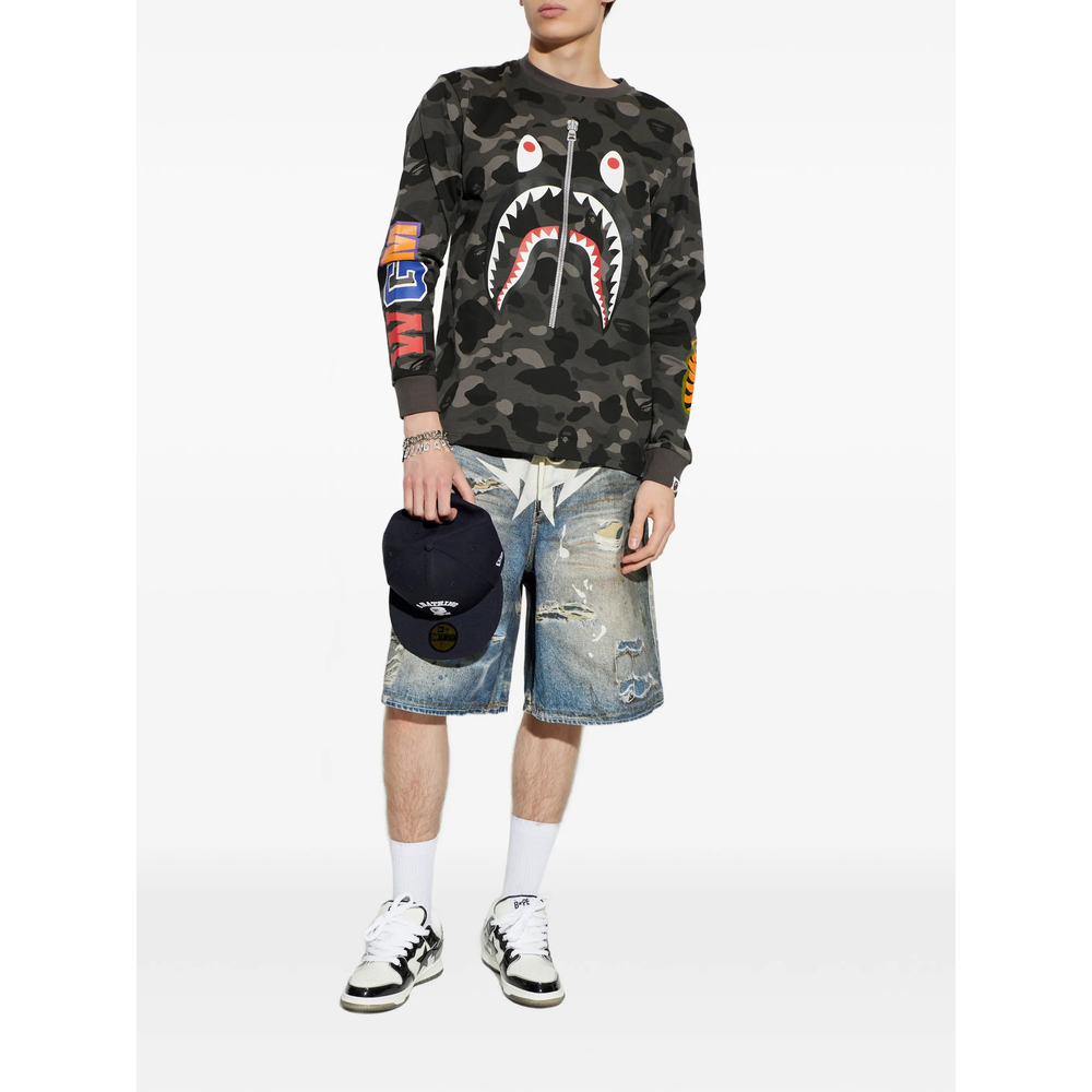 [A BATHING APE] T-shirts Long Sleeve SS26 001LTM301006M  BLACK
