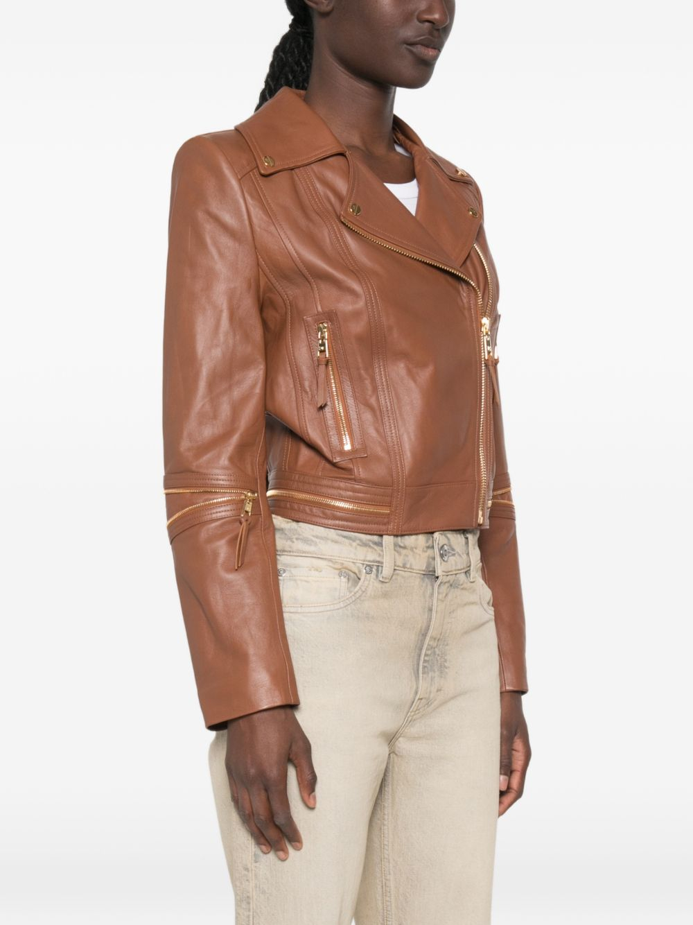 [ELISABETTA FRANCHI] Leather Jacket FW26 GD01Z66E2FK3