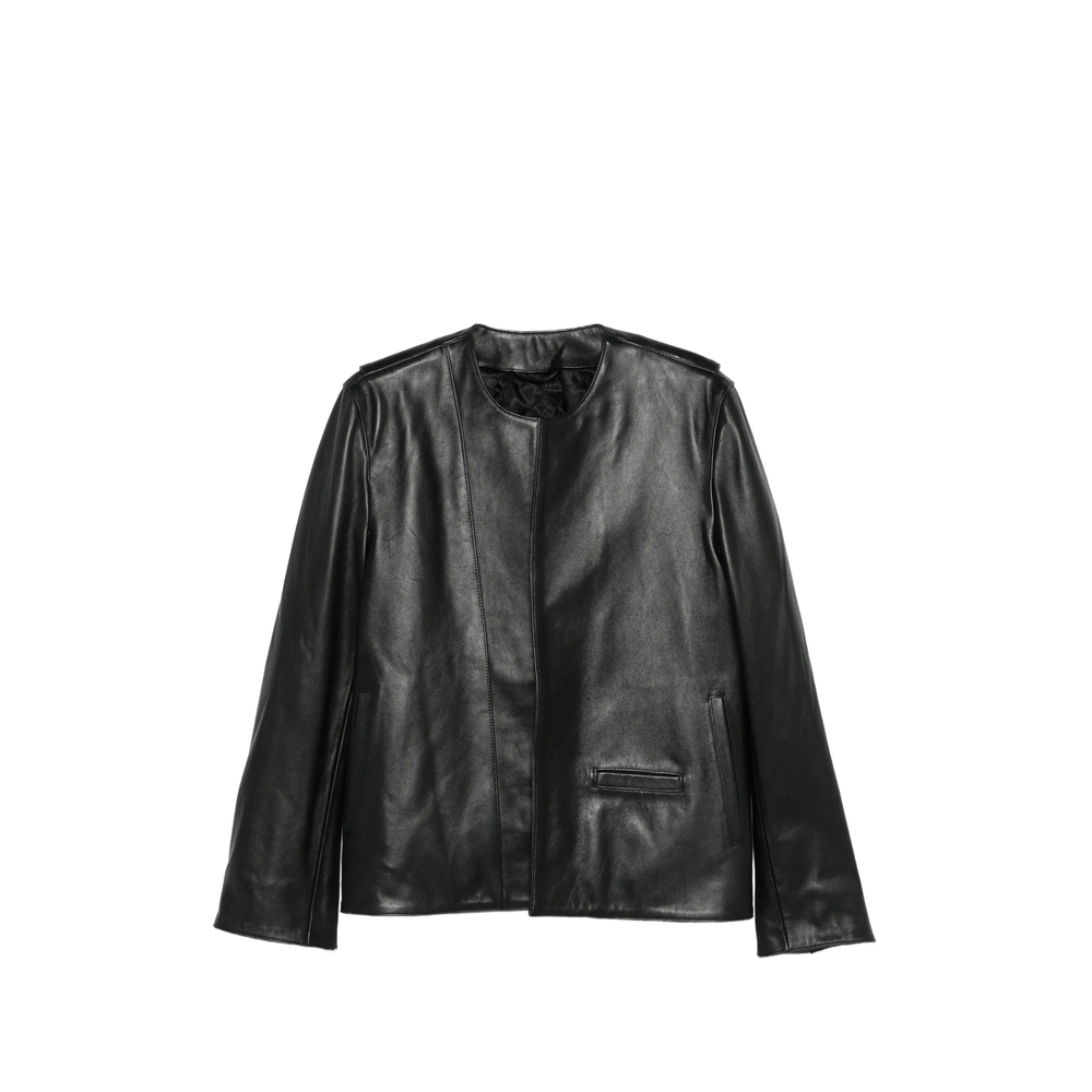 [TOTEME] Leather Jacket SS26 262-WRO0322 LE0207-001 BLACK