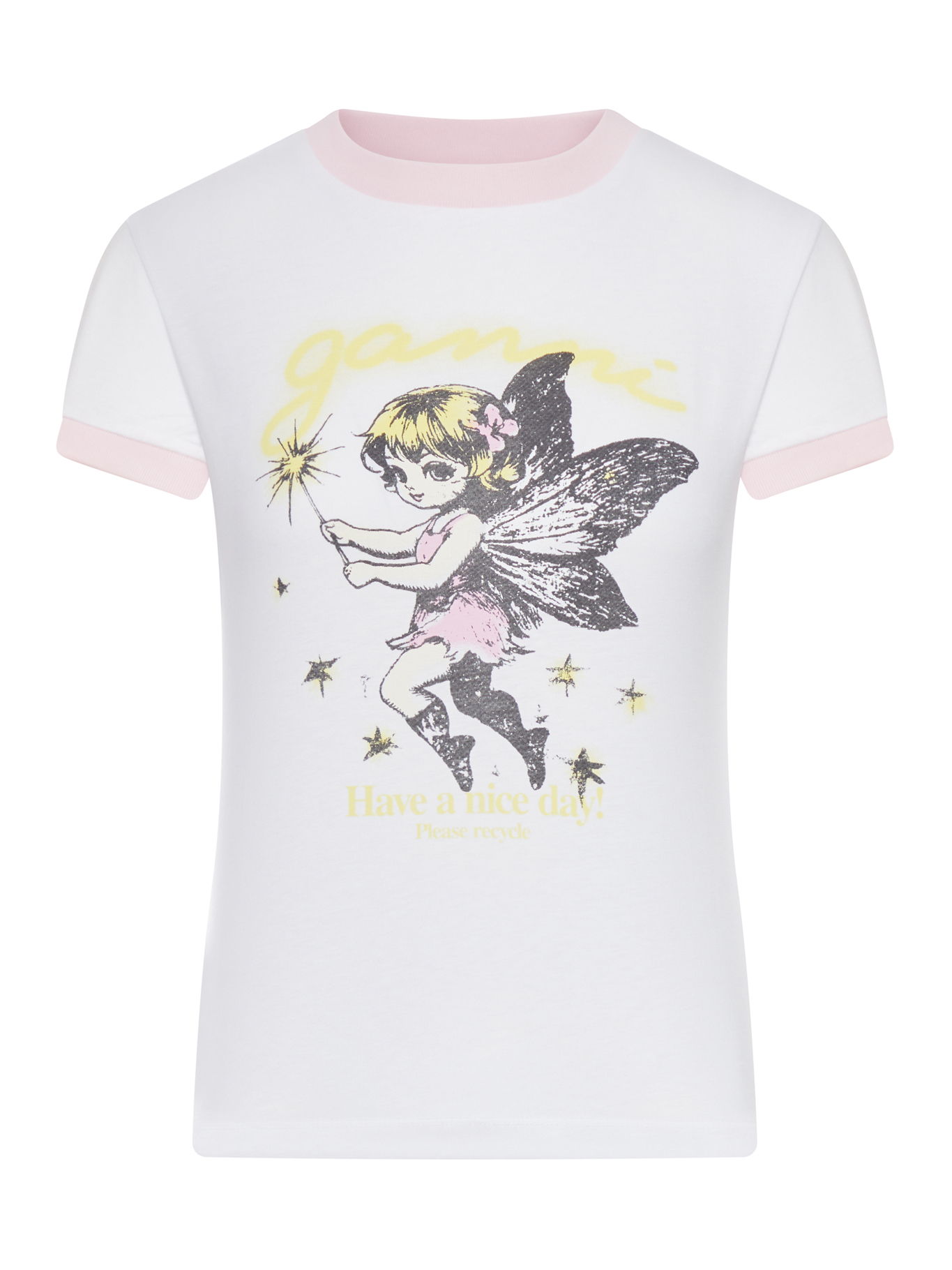 [GANNI] T-shirts Short Sleeve FW26 A1050144151 BRIGHT WHITE