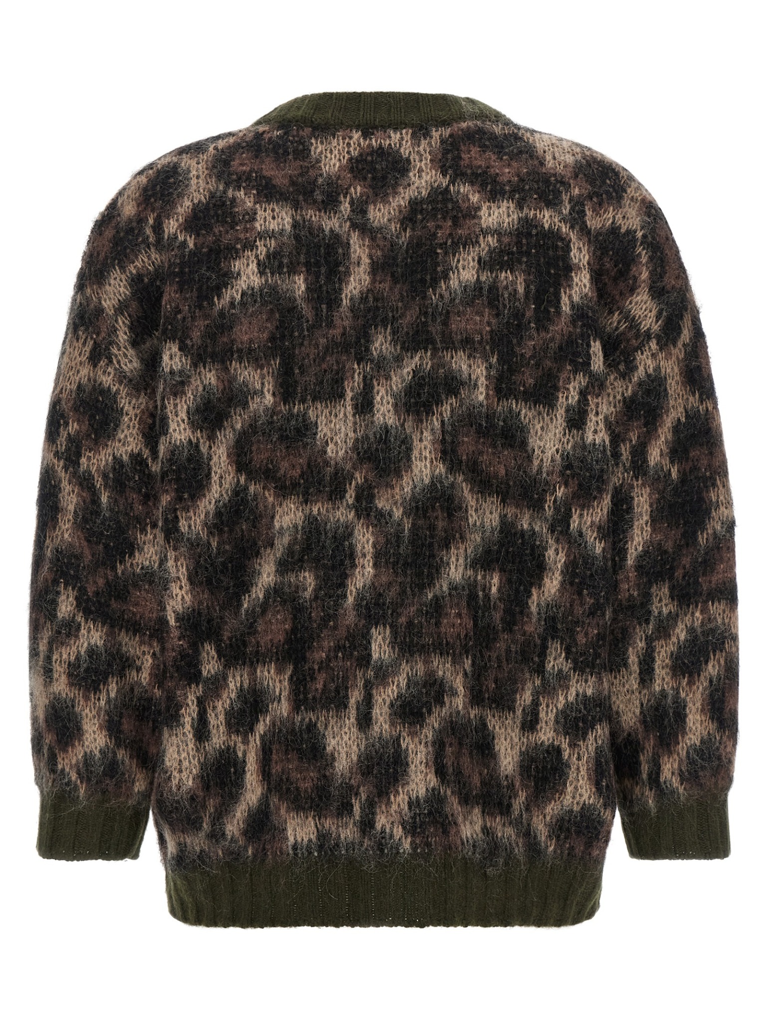 [R13] Knitwear FW26 R13WY198Y300BBROWNLEOPARDMOHAIR