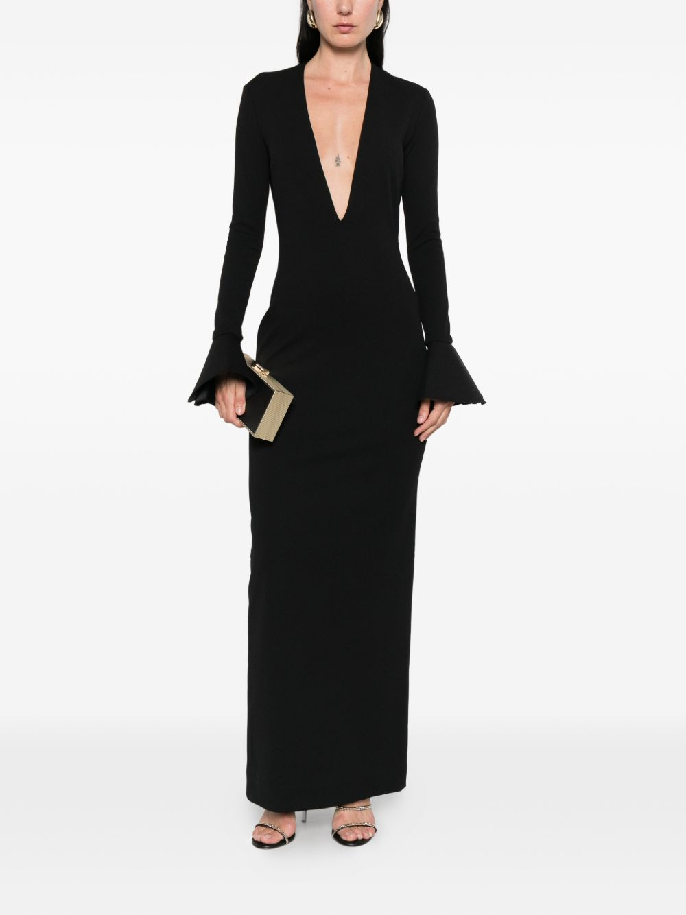 [Solace London] Long sleeve dress SS26 OS47028BLACK