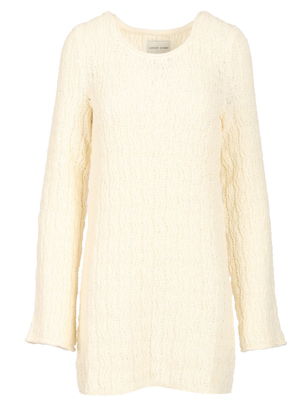 [LOULOU STUDIO] Long sleeve dress SS25 AISALARICE IVORY