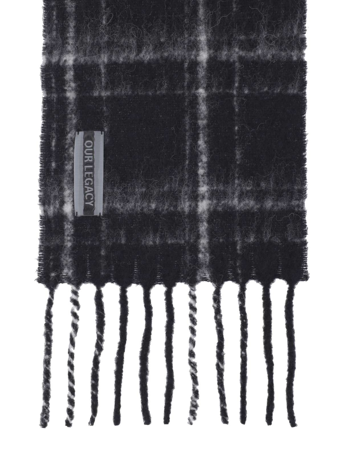 [Our Legacy] Scarf FW26 A4248EBFBLACK FUZZY ALPACA CHECK