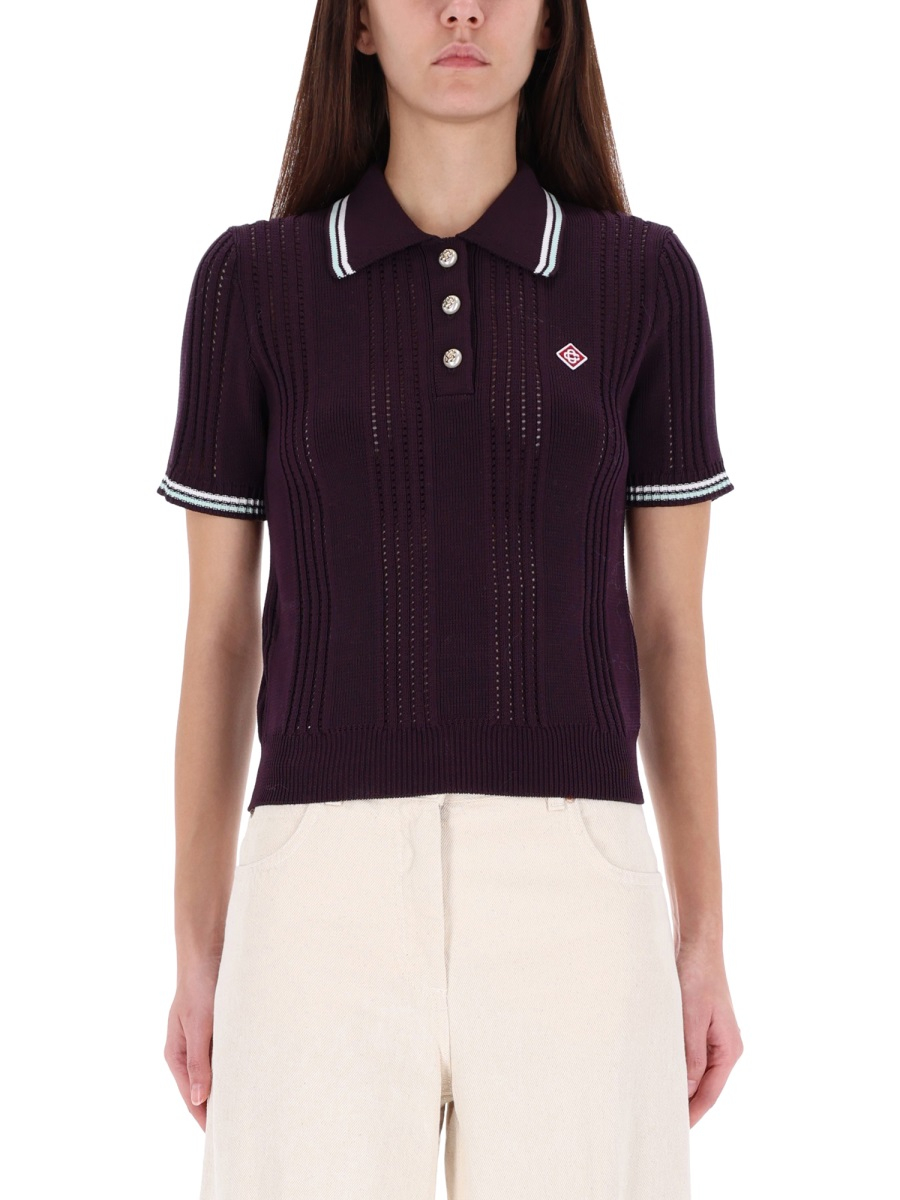 [Casablanca] Shirts Short Sleeve FW25 W-AW25-KW-1089_01AUBERGINE